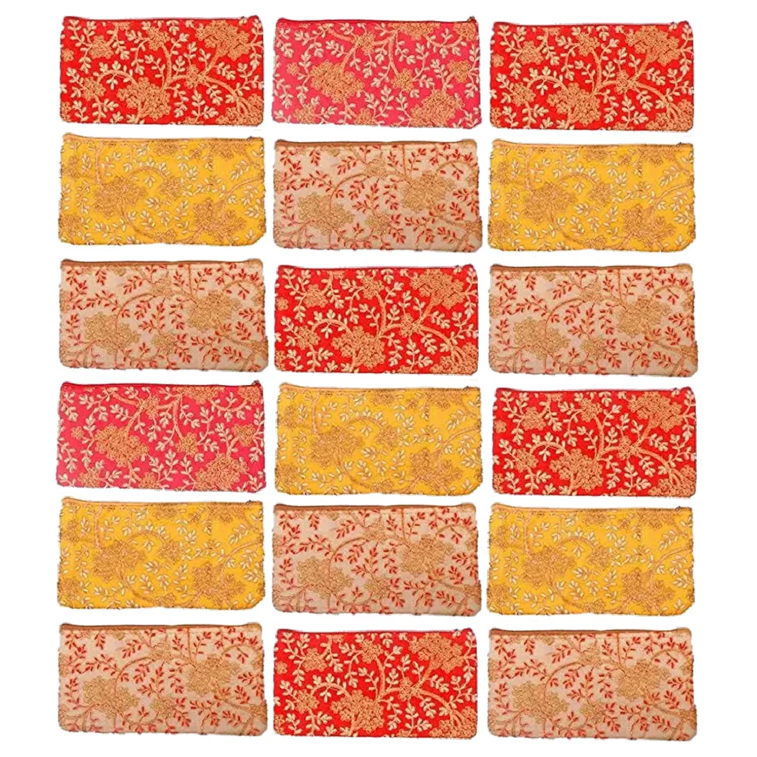 Ethnic Embellished Pouches for Women Return Gift/Traditional Purse for Ladies (Pack of 18, Multicolor)-image-34
