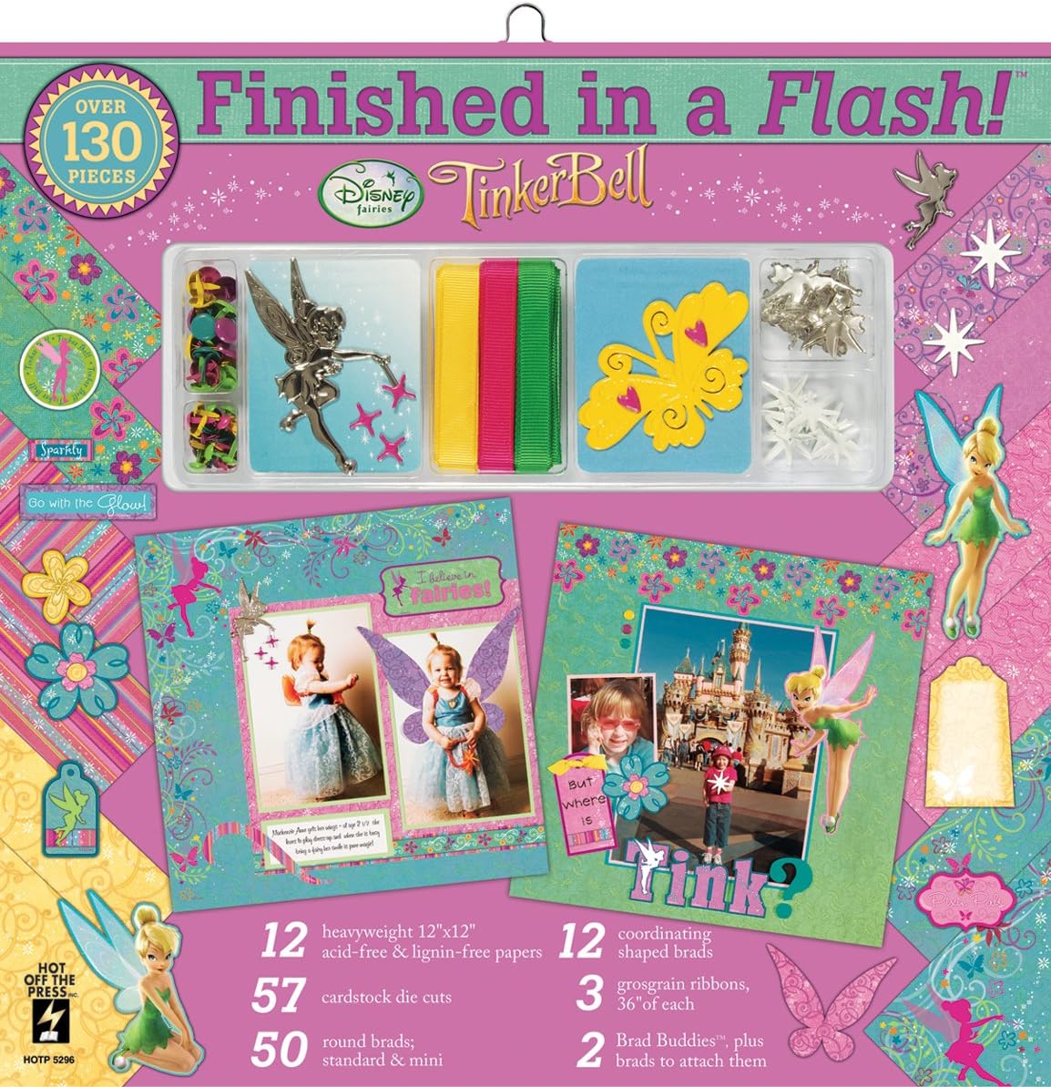 Hot Off The Press Finished in A Flash 12 Inch by 12 Inch Page Kit, Disney Tinker Bell
