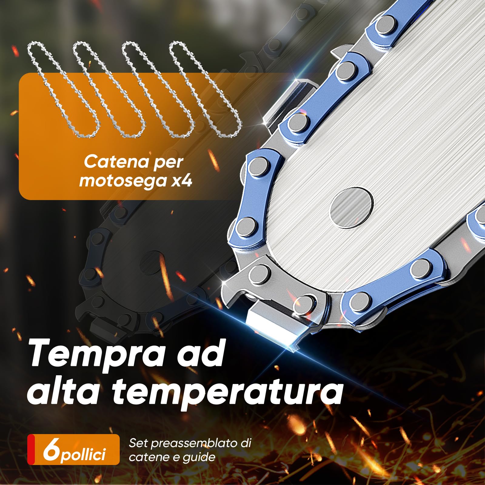 Mini Motosega a Batteria 6 Pollici, Mini Motosega Elettrica con 8000mAh Batterie, 1000W Blushless Sega a Batteria per Potatura, il Taglio Del Legno e Giardini, Elettrosega Compatibile con Makita 18V
