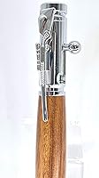 Vista 3 de (1 bolígrafo) 30 Calibre CROMO Bolt Action Pen Kit Completed Pen con brújula en acabado de madera lisa