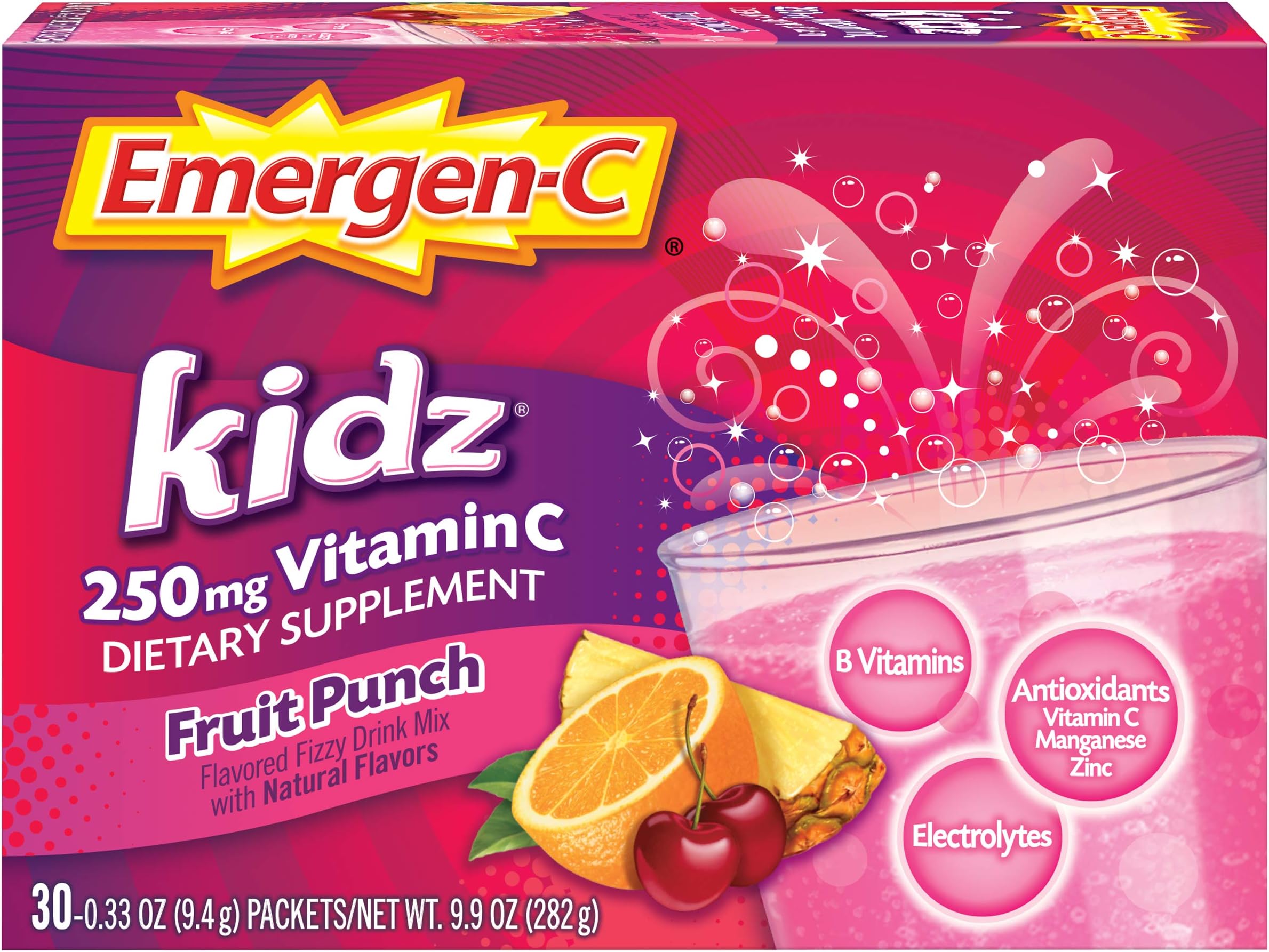 Alacer - Emergen-C Kidz Vitamin C Fruit Punch 250 Mg. 30 Packet(S) 112874