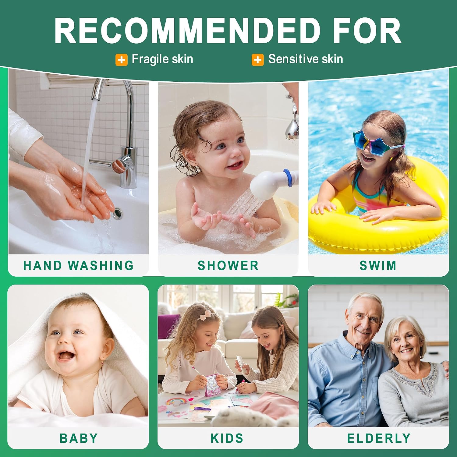 Clear Waterproof Silicone Bandages for Sensitive, 2"x4" 20 Ct