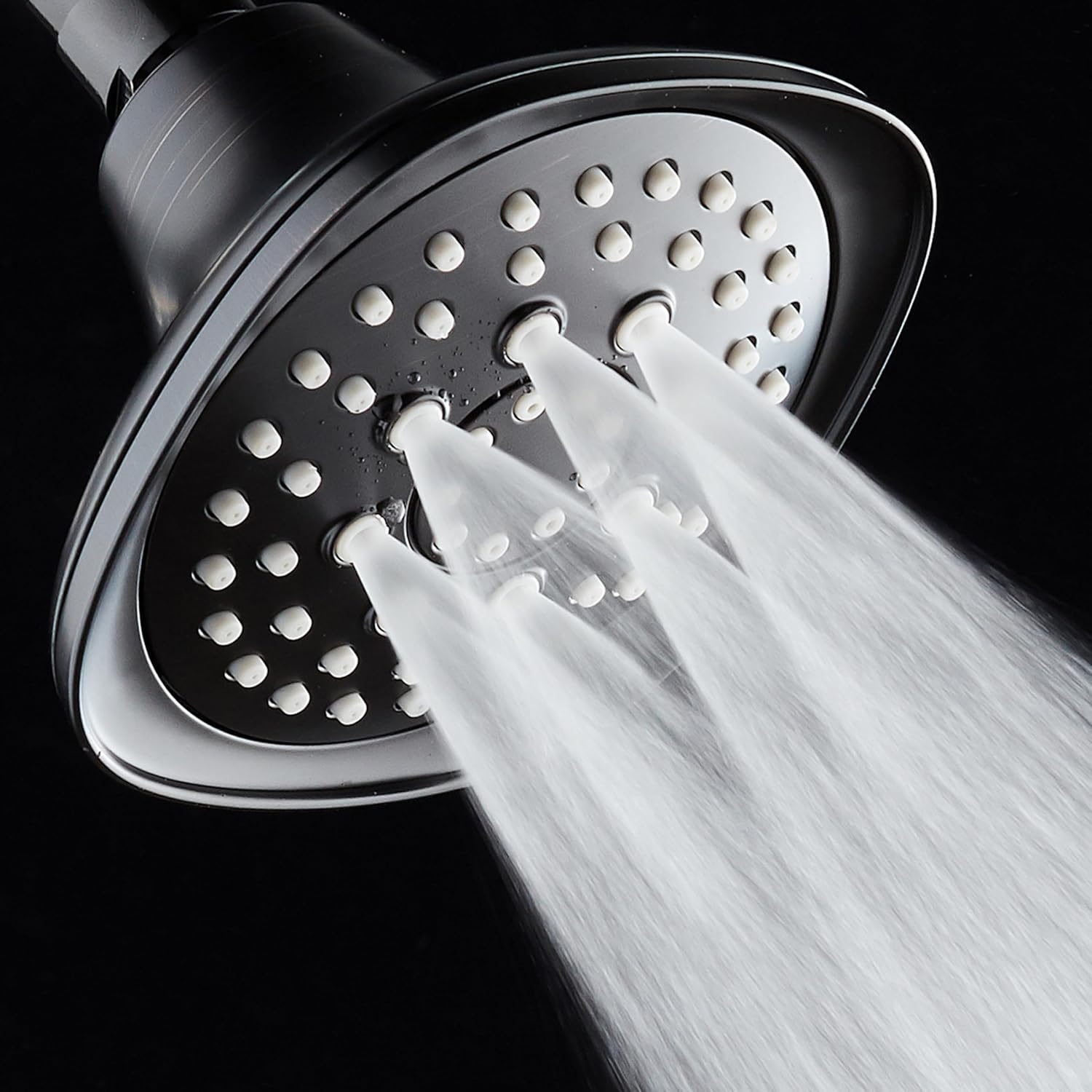 AquaDance Oil-Rubbed Bronze Hot Oval Square Style 6-setting High-Pressure Luxury Shower Head. Angle Adjustable, Solid Brass Connection Nut, Finish. Premium Quality Exclusive Showerhead