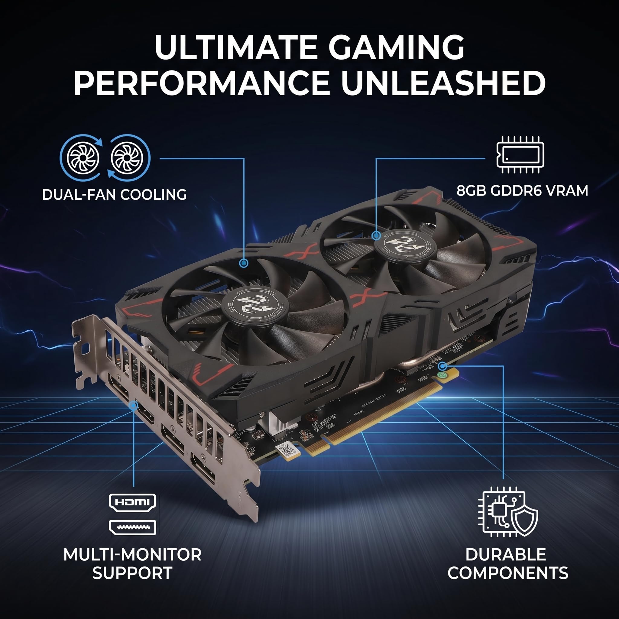 RX 5500 XT 8gb GDDR6 Graphics Card,128 Bit, 3XDP, PCI Express 4.0