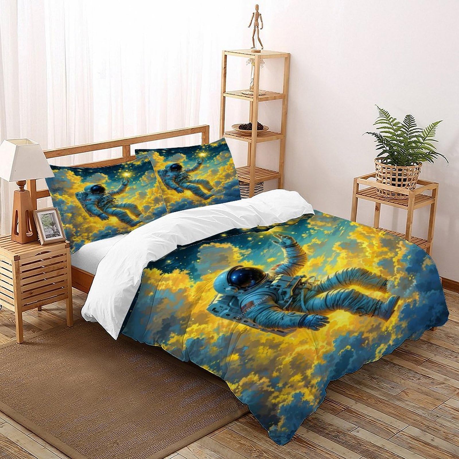 Housse de couette imprimée grand confort avec taie d'oreiller double