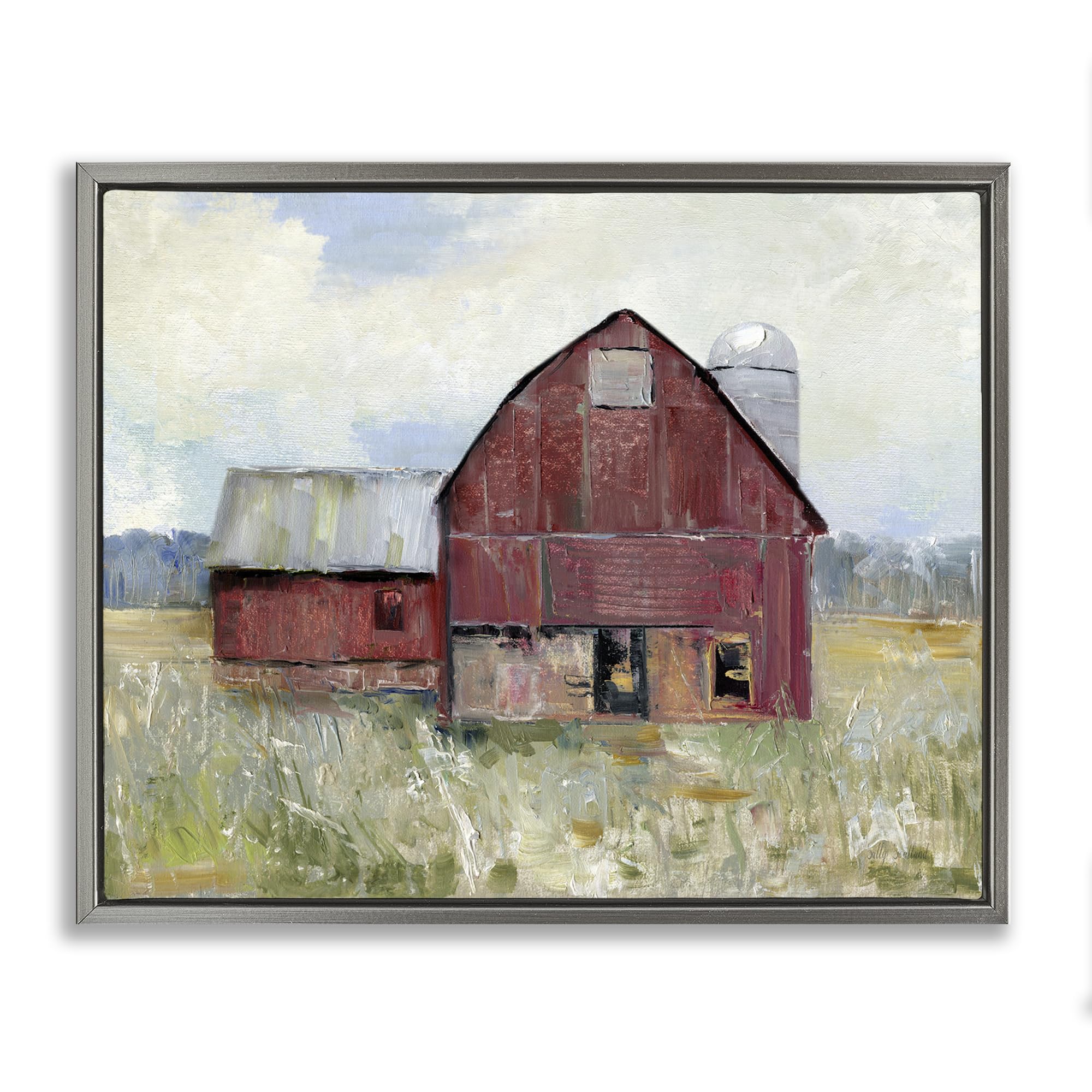 Stupell Industries Luster Gray (Matte) Rugged Barn Farmhouse Rustic, 24 X 30 Inch Canvas In Floater Frame