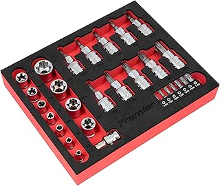 Sealey AK6193 29 Piece TRX-Star Socket and Security Bit Set 1/4-inch Sq and 3/8-inch Sq Drive, Silver