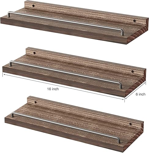 Miniatura 3 de RYOFOBETTO Estantes flotantes para decoración de pared, estantes de baño sobre el inodoro, estantes de pared de granja para sala de estar,