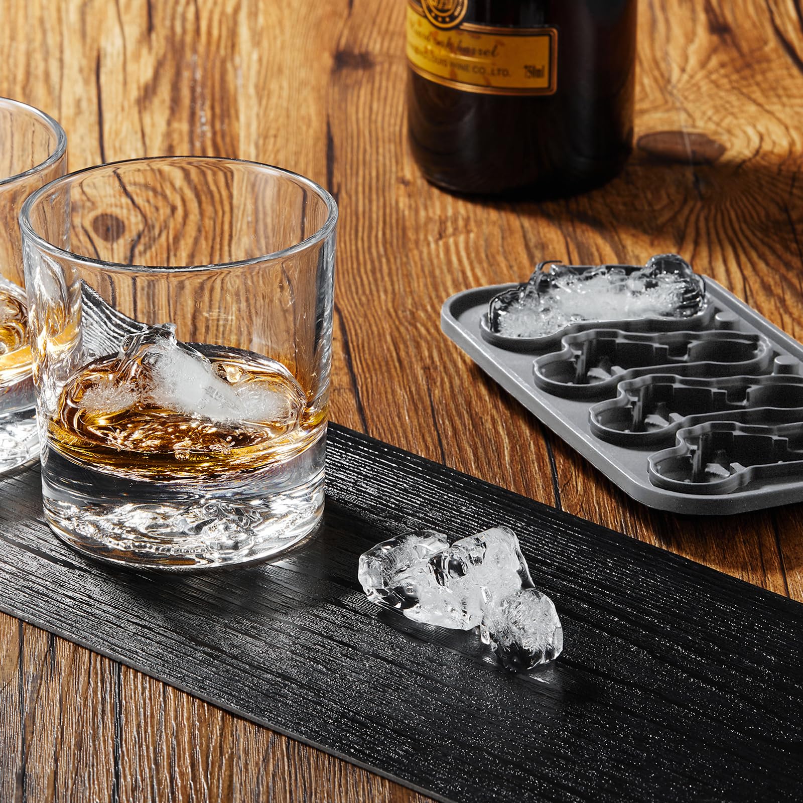 Nax Caki Bandeja de cubitos de hielo 3D para motocicleta, molde grande de silicona con formas divertidas para whisky, cócteles, bourbon, regalos de motocicleta para hombres, regalos de calcetín de