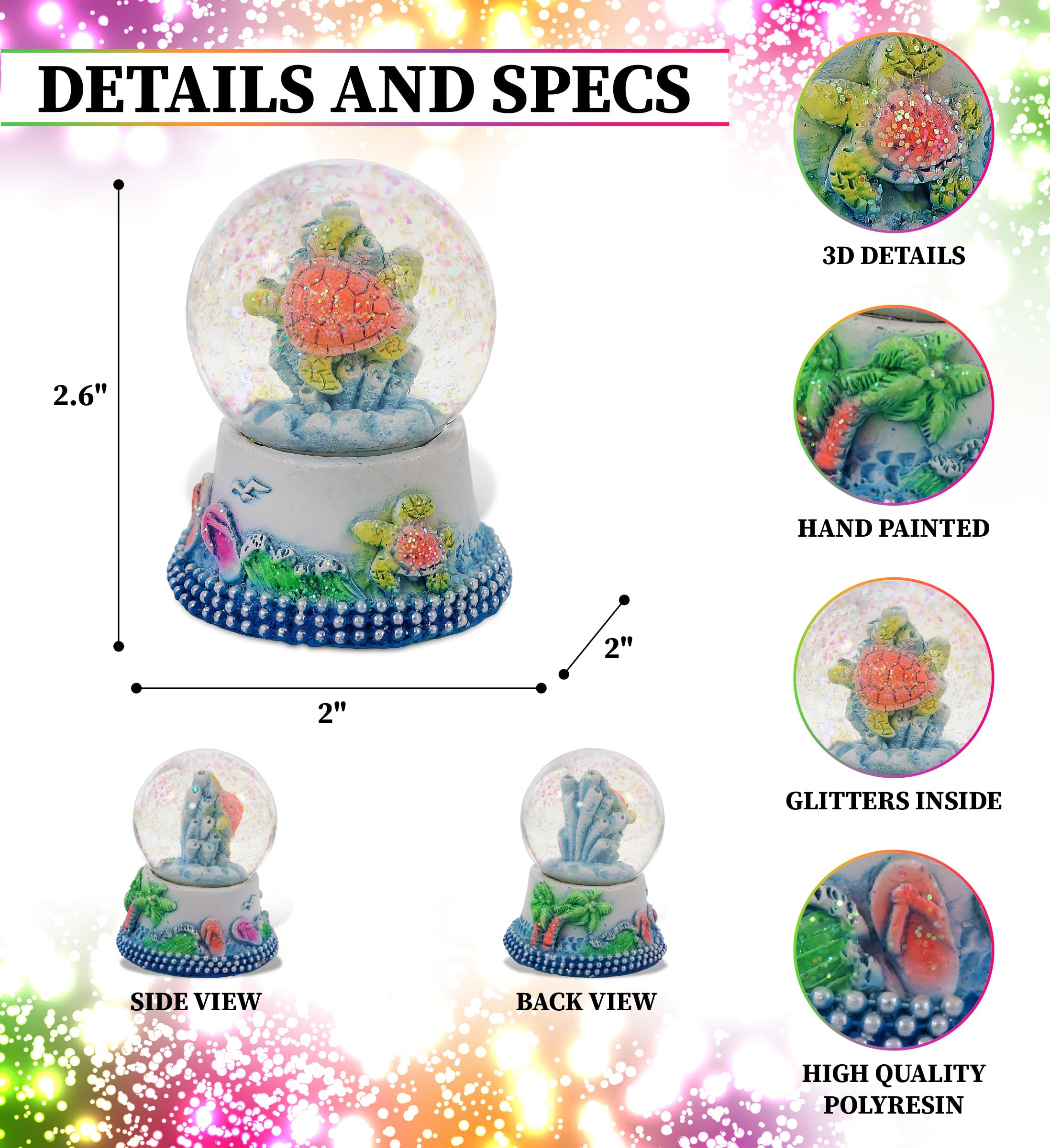 Amazon.com: CoTa Global Sea Turtle Neon Snow Globe Decor - Elegant