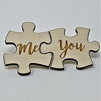 Vista 3 de You and Me Puzzle Piece 2 Pin Set Lindo rompecabezas hecho a mano, regalo para el día de San Valentín para parejas