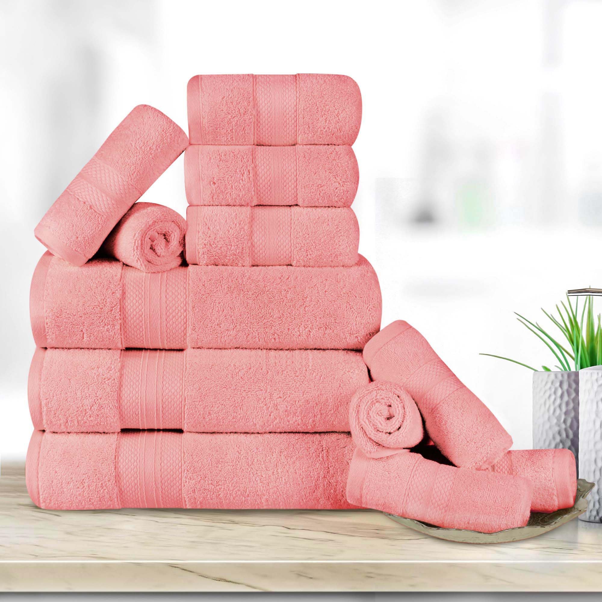 12-teiliges Handtuch-Set Aus Türkischer Baumwolle – 3 Badetücher, 3 Handtücher, 6 Waschlappen, Plüschig & Saugstark