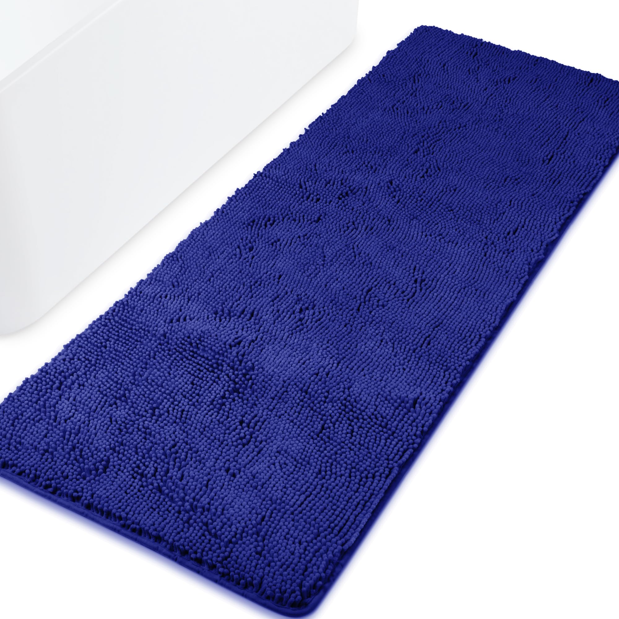 Yeaban Chenille Royal Blue Bathroom Runner Rug 24"x72" — image 1
