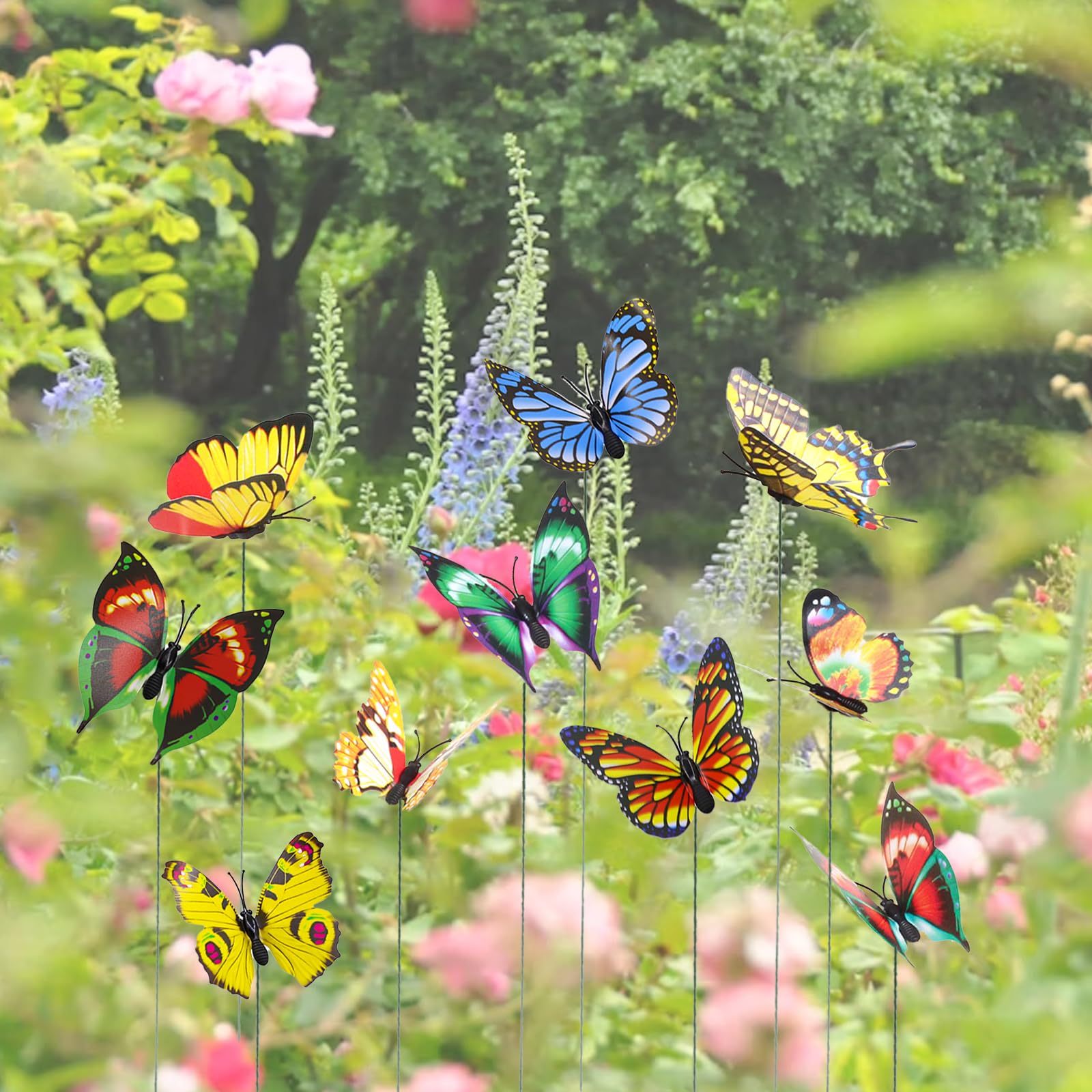 Tuxiaobu 24 Pcs Butterfly Garden Decor Stakes - Image 4
