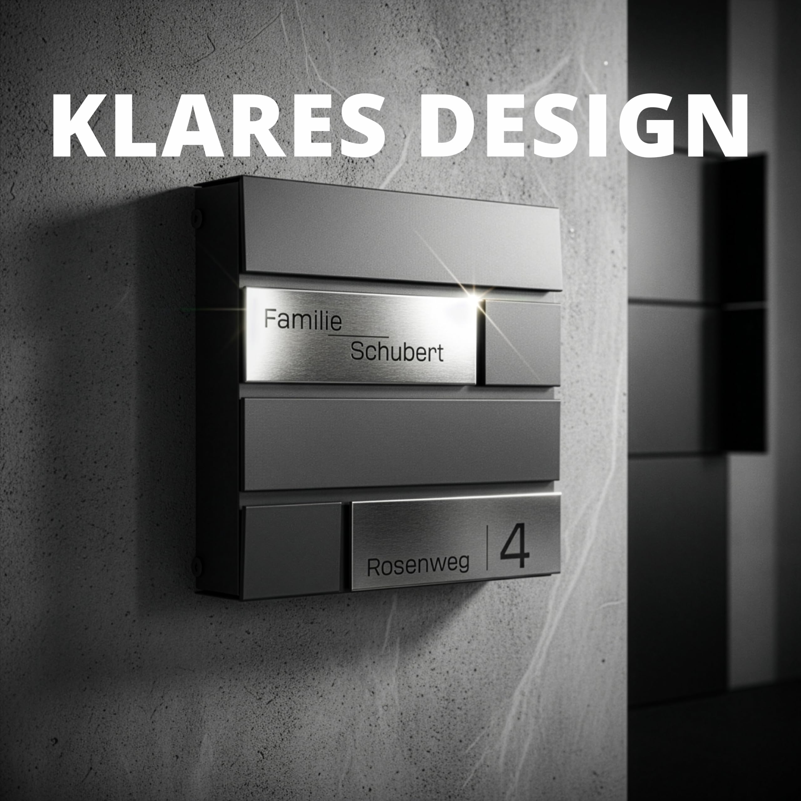 Grafner Premium Briefkasten personalisiert, RAL7016 mit Zeitungsfach und 2 Schlüssel, moderner Postkasten mit Name Straße Hausnummer, anthrazitgrau Wandbriefkasten graviert, mit Montagematerial