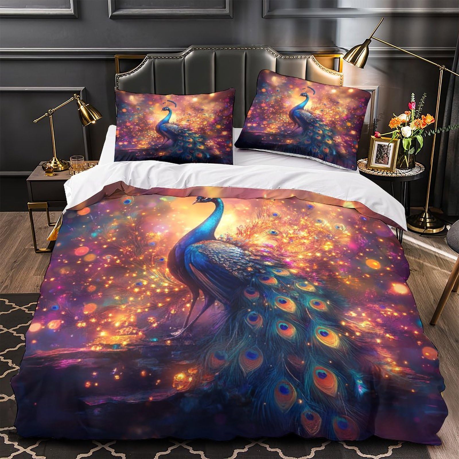 Linge de lit paon magique anti-plis pour supprimer la corvée de repassage à la maison
