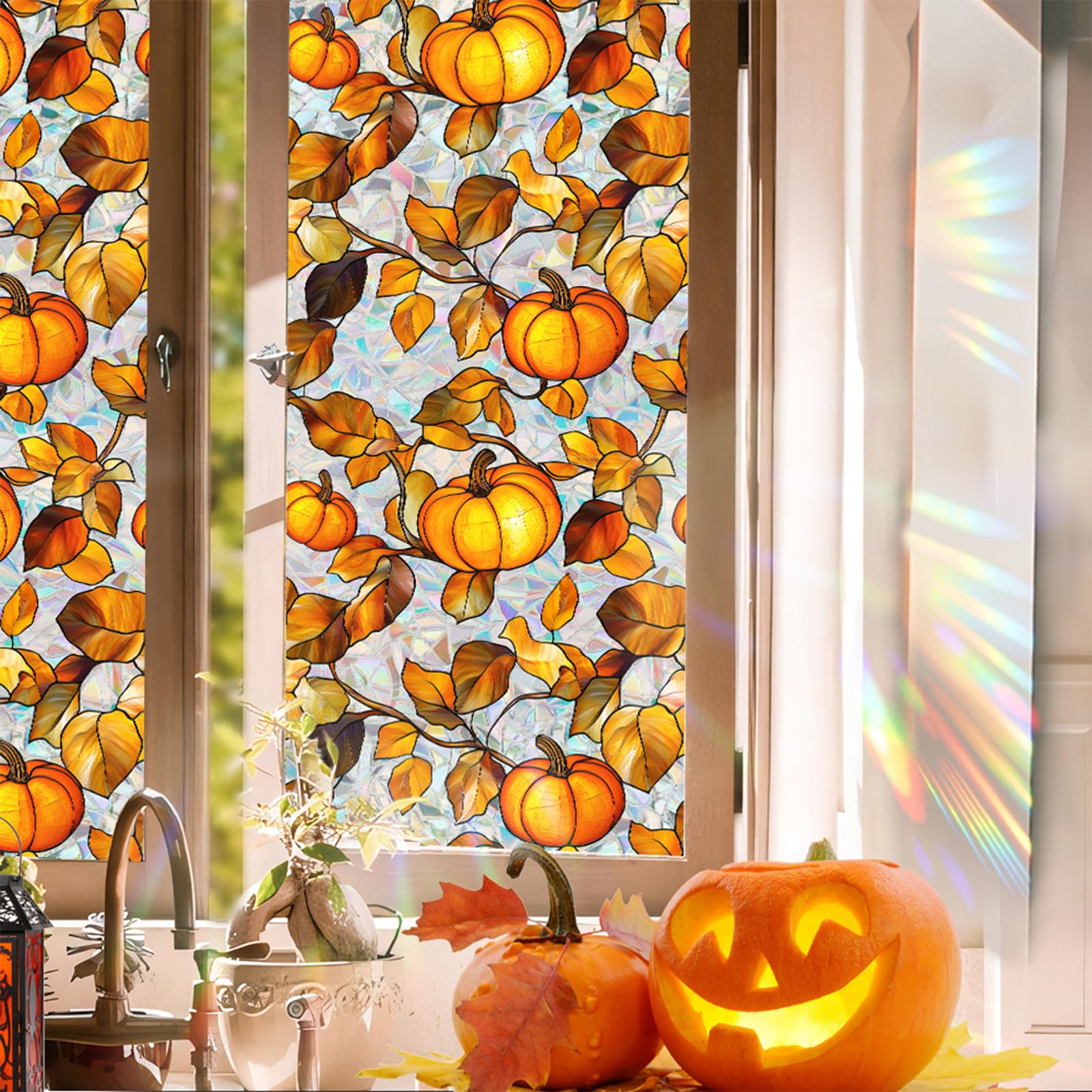 Film de fenêtre automne Niviy 43x100cm pour vitre intérieur et extérieur