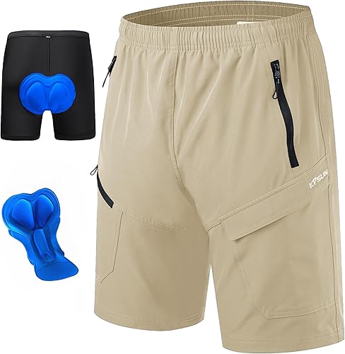 Pantalones cortos de ciclismo de montaña para hombre, acolchados 3D, holgados, de secado rápido, ligeros, para ciclismo
