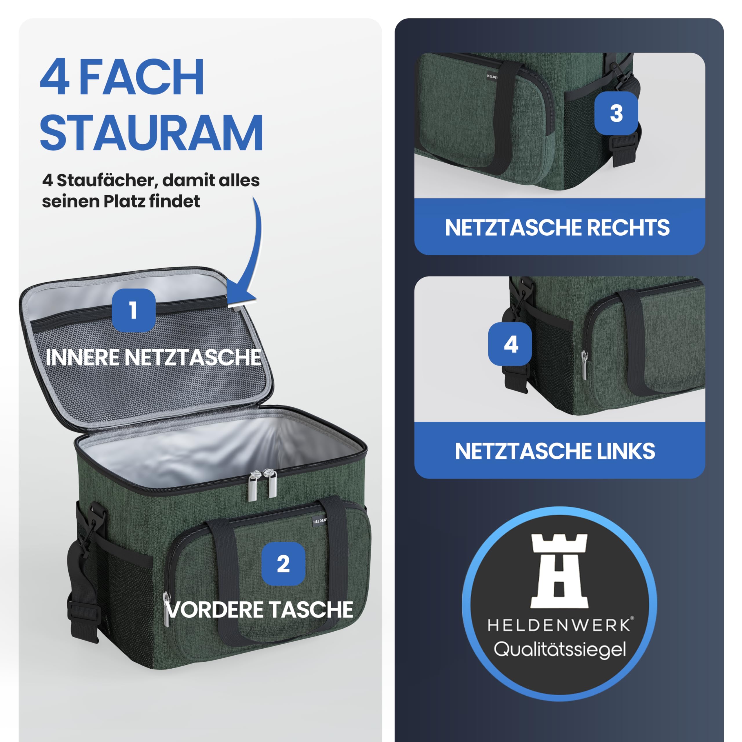 Heldenwerk Borsa termica piccola e pieghevole da 10 litri