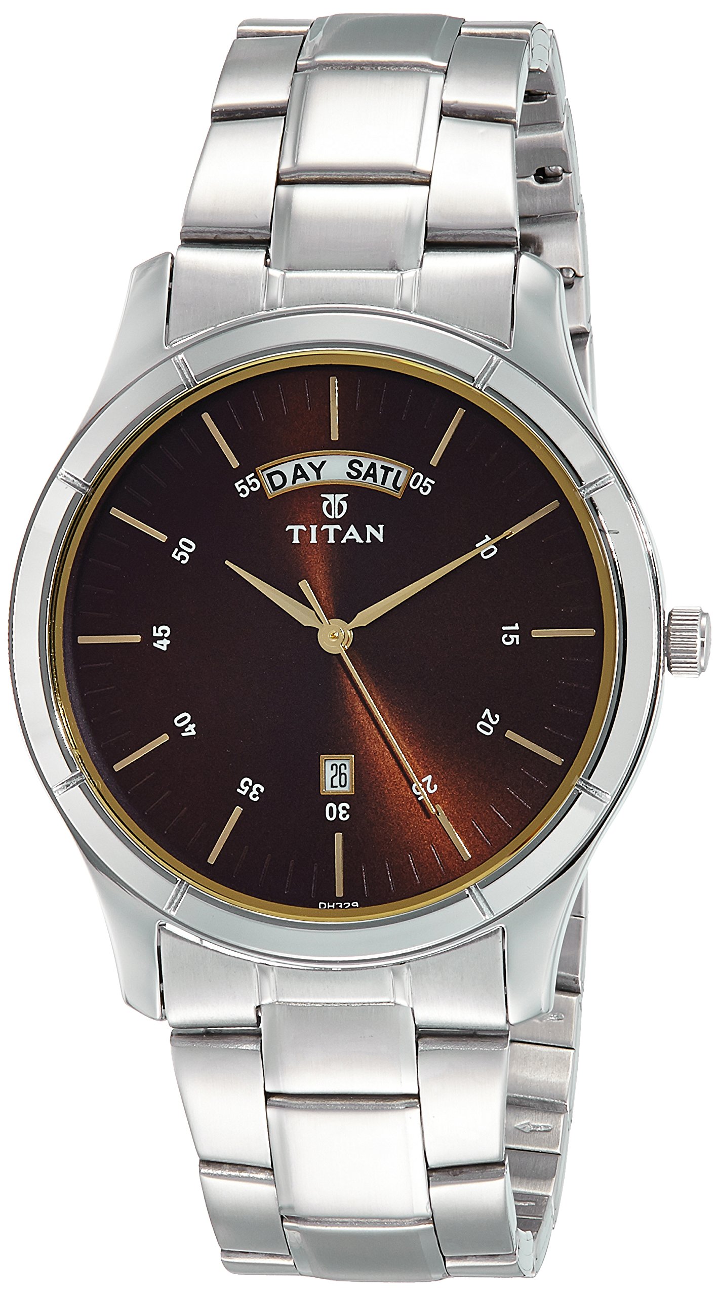 Titan Workwear Brown Dial Analog with Day and Date Stainless Steel Strap Watch for Men-NS1767SM03 (B0792NXGBG) Amazon Price History, Amazon Price Tracker