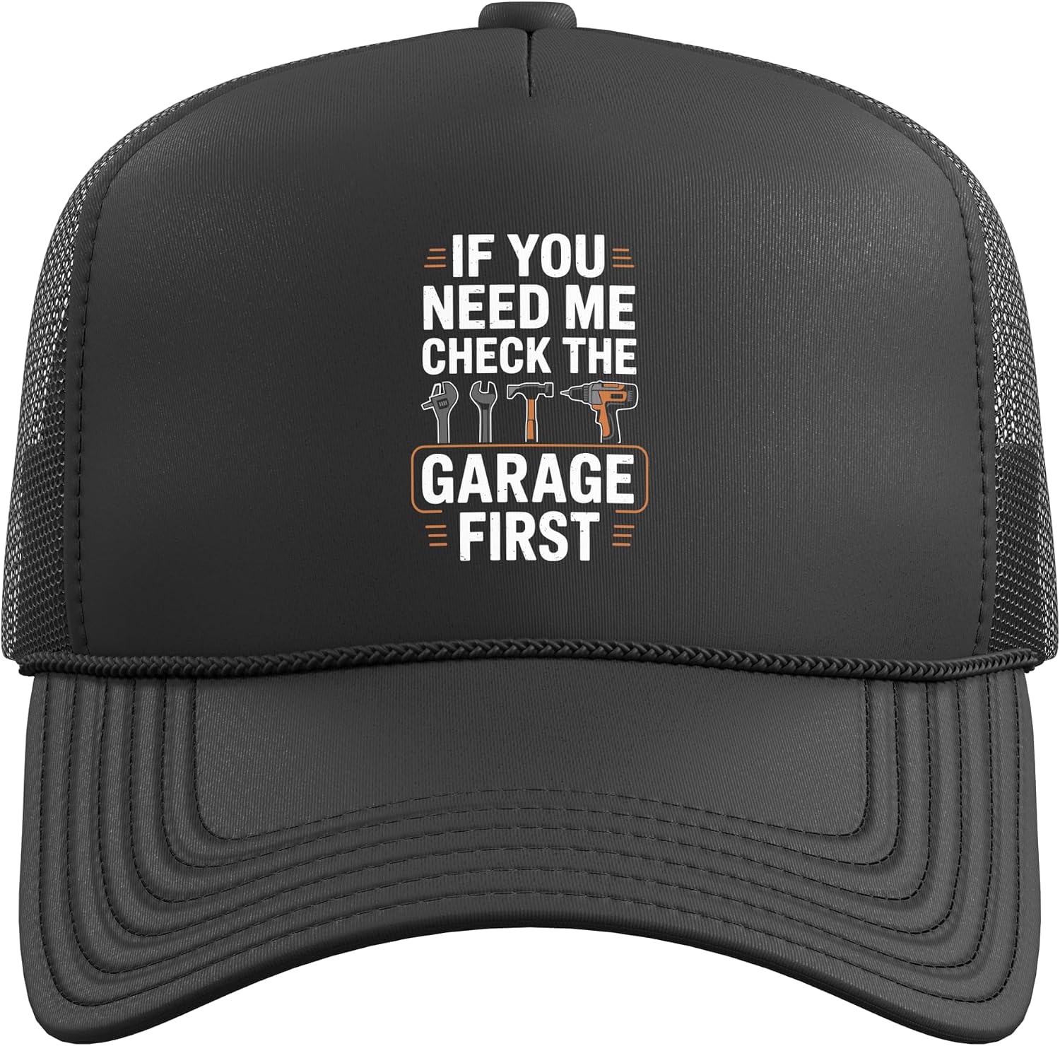 Funny Handyman and Carpenter Quote with Tools Trucker Hat with Adjustable Mesh Back image 2