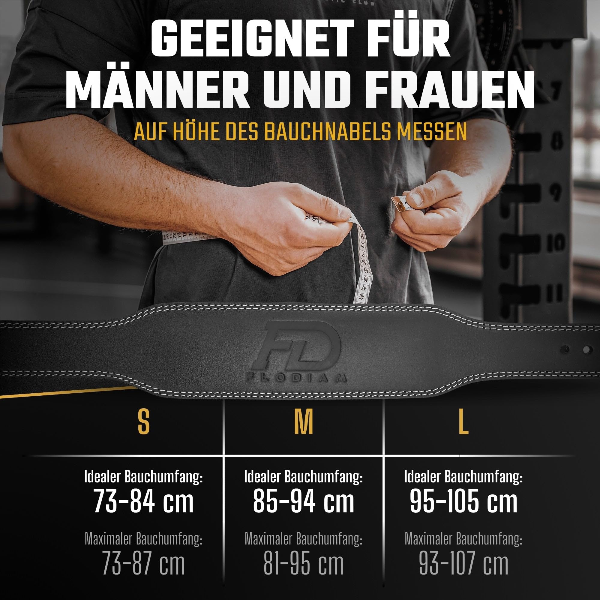 Gewichthebergürtel für Damen und Herren [Schnellverstell Hebelverschluss] Echtleder Gym Lifting Belt mit Hebelschnalle | Gewichtheben, Bodybuilding | Jetzt Größe Wählen!