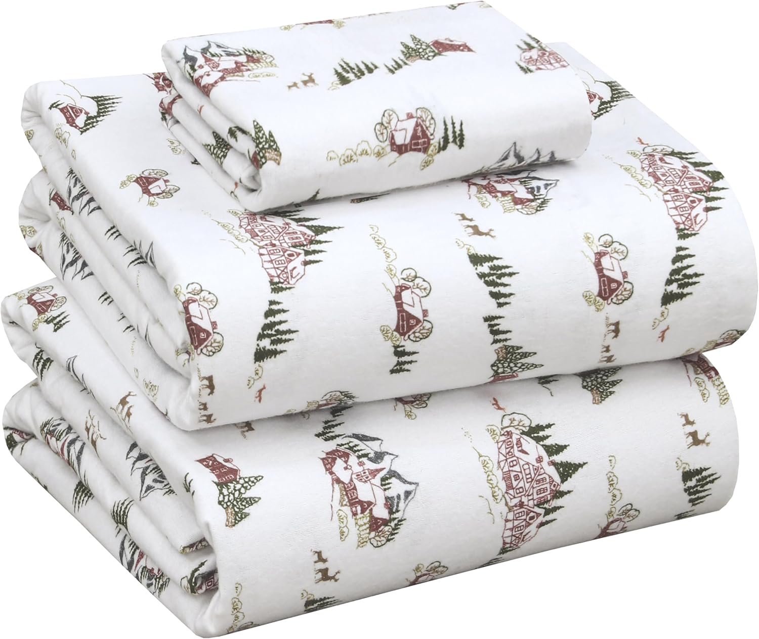 RUVANTI Flannel Sheets Queen Size - 100% Cotton Double Brushed Bed Sheets, Deep Pockets 16 Inches Queen Sheet Set, All Seasons Breathable & Extra Soft - Warm & Cozy, 4 Piece, Yankees Blue