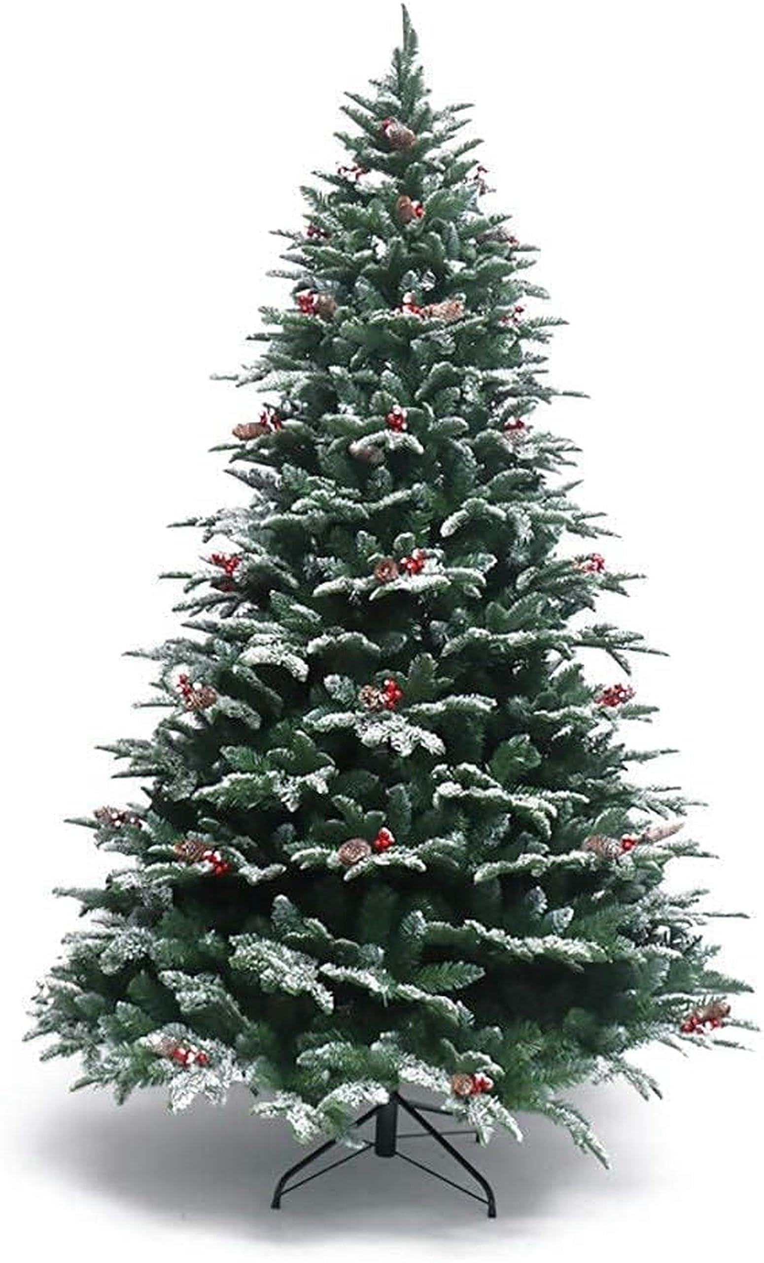 RajoNN Arbre de Noël Décorations de Noël Arbre de Noël enneigé Haut de Gamme PE PVC Fruits Rouges mélangés Arbre de Noël Automatique (150 cm (532 têtes ~ 32 Groupes)) (300 cm (3171 têtes ~ 72