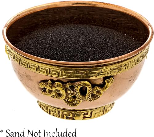 Miniatura 4 de Alternative Imagination Cuenco de cobre de dragón Cuenco para uso en altar, ofrendas rituales, decoración del hogar bruja, soporte de incienso para