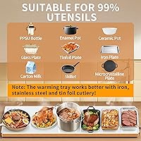 Vista 6 de Bandeja de calentamiento eléctrica (extra larga 59"x12"), calentadores de alimentos comerciales para fiestas y bufé, alfombrilla de calentamiento