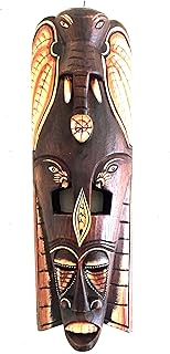 OMA African Mask Wall Hanging Decor Elephant Power Courage Mask Wall Art Decor Statue (20