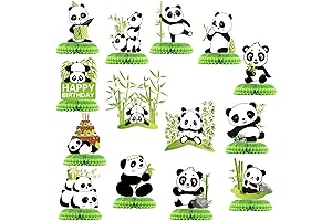 Panda Party Decoration Set: 14-Piece Honeycomb Centerpieces for Unforgettable Celebrations