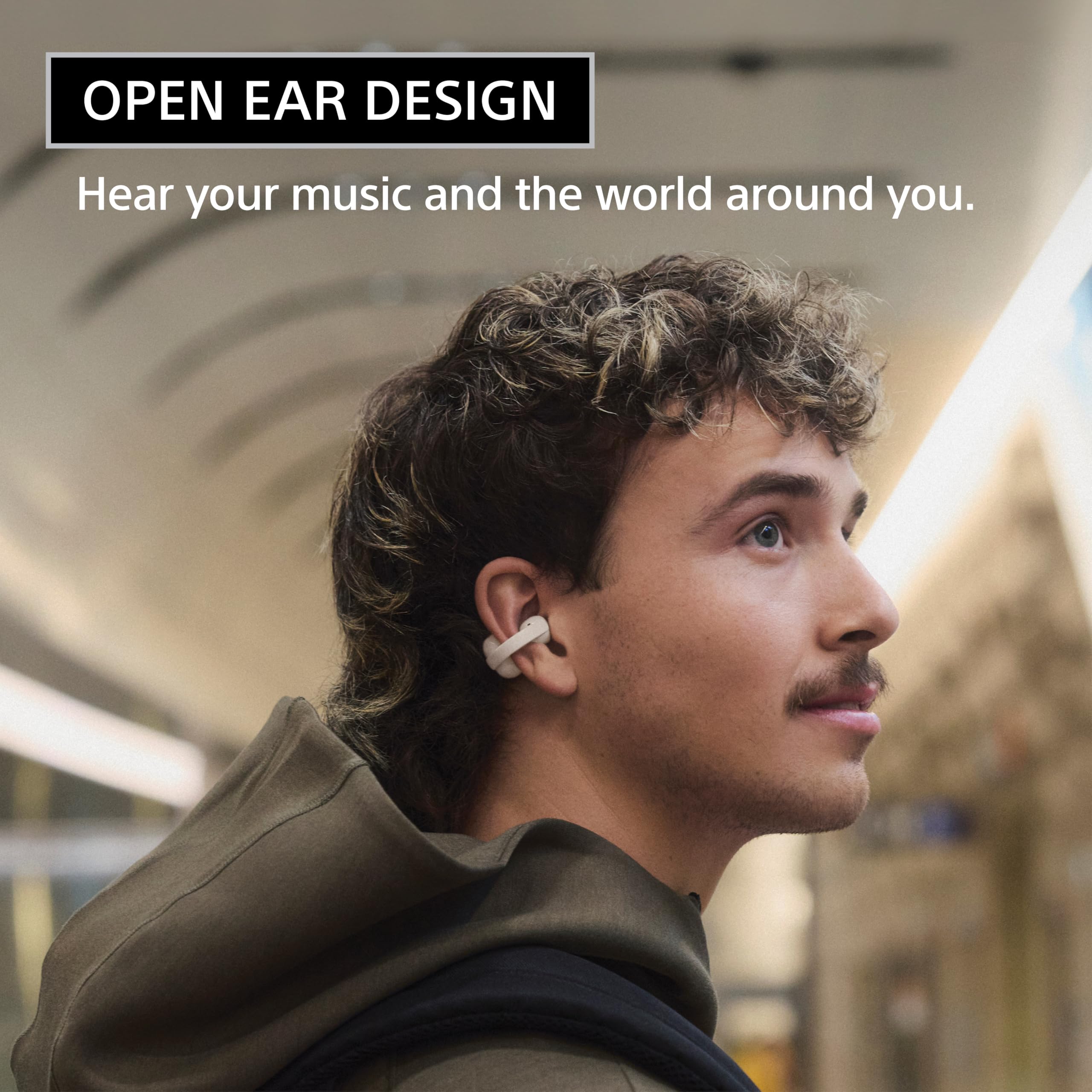 Sony LinkBuds Clip Open-Ear Truly Wireless Earbuds, Comfortable & Secure Fit, Lightweight Clip-On Design, Touch Controls, Ambient Sound Awareness, Water Resistant, Up to 37 Hrs of Playback, Green