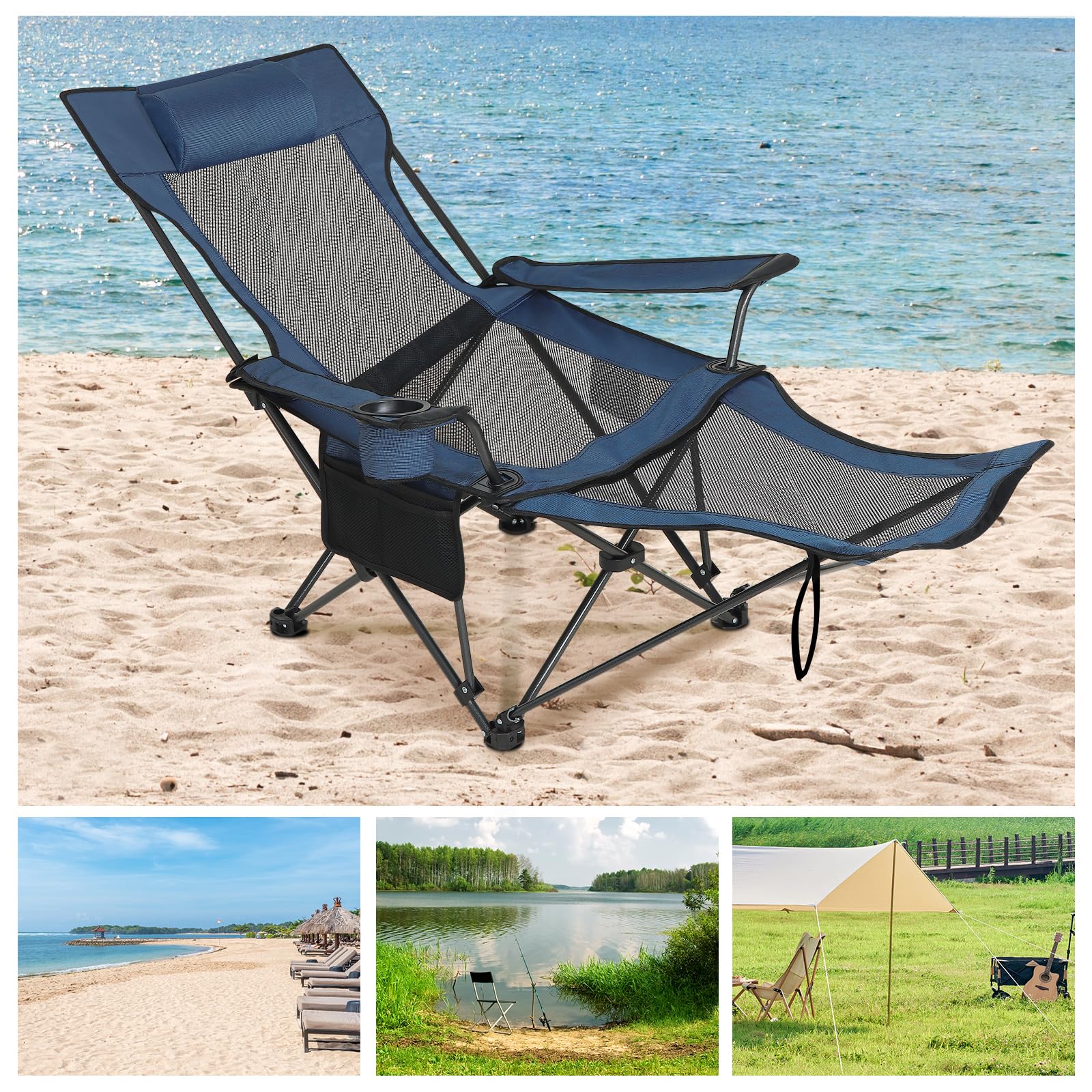 eSituro Inklapbare campingstoel, 2 stuks, draagbare visstoel, lichte eSituro Inklapbare campingstoel, 2 stuks, draagbare visstoel, lichte