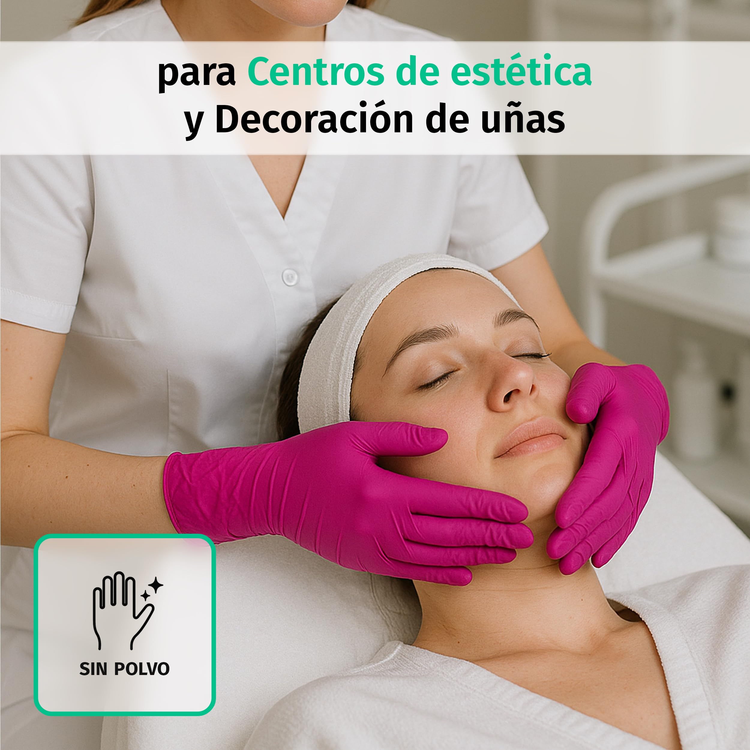 SF Guantes de nitrilo XS magentas – 1000 (10x100) unidades, guantes desechables sin polvo, sin látex, médicos y de examen, aptos para cocina, limpieza, cosmética y uso doméstico