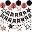 meowtastic Birthday Decorations, Happy Birthday Banner with Honeycomb Ball, Star Hanging Swirl Streamer, Circle Dot Garland, Happy Birthday Party Decoration for Women Men Boy Girl (Rose Gold & Black)