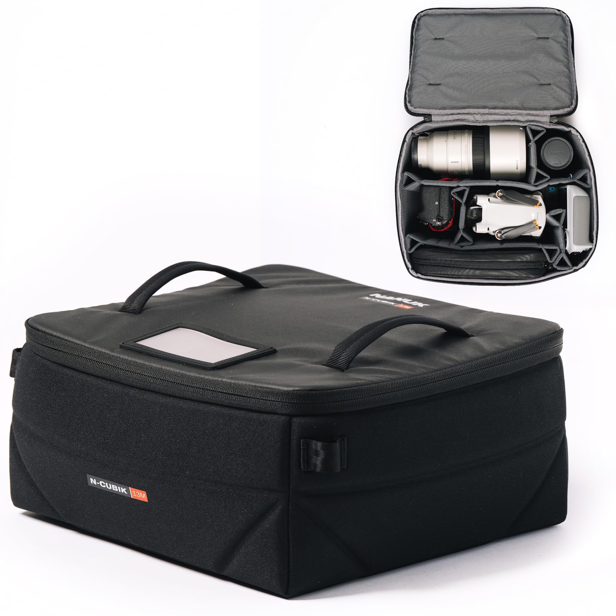 NANUK N-Cubik 13M Camera Bag Insert – Medium Water-Resistant Cube – Shockproof Protective Camera Insert for Backpack (11,4”x 12,5” x 5,1”)