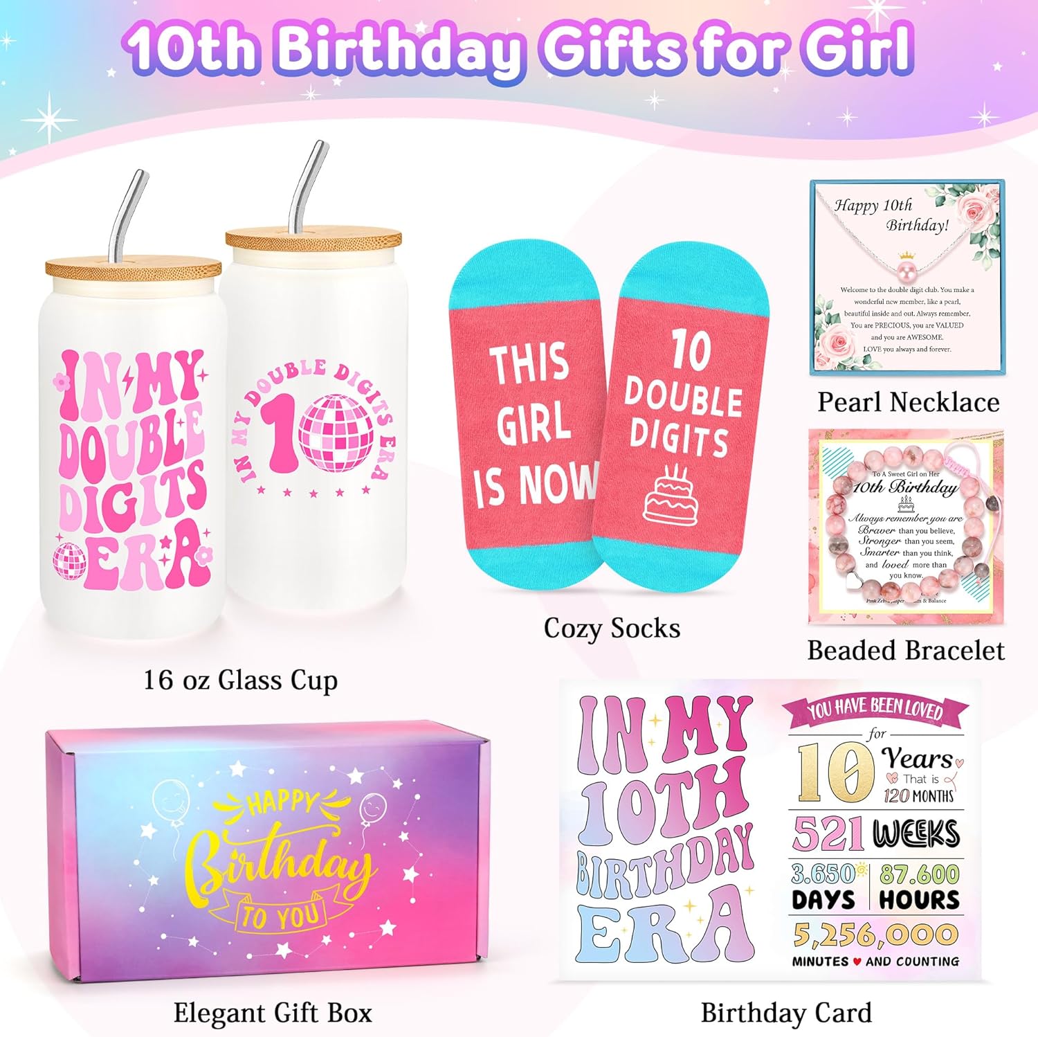 10 Year Old Girl Birthday Gifts for 10 Years Old Girl Gift 10th Birthday Gifts for Girls Trendy Stuff for Double Digits Tween Girls Teens Gift Ideas for Ten Year Olds Happy 10th Decoration Present - Image 8