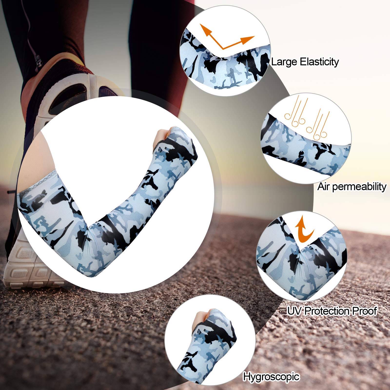 15 paia di maniche unisex per braccio, protezione UV, antiscivolo, in seta, protezione solare, maniche di raffreddamento per il braccio, per corsa, ciclismo, guida, sport all'aria aperta