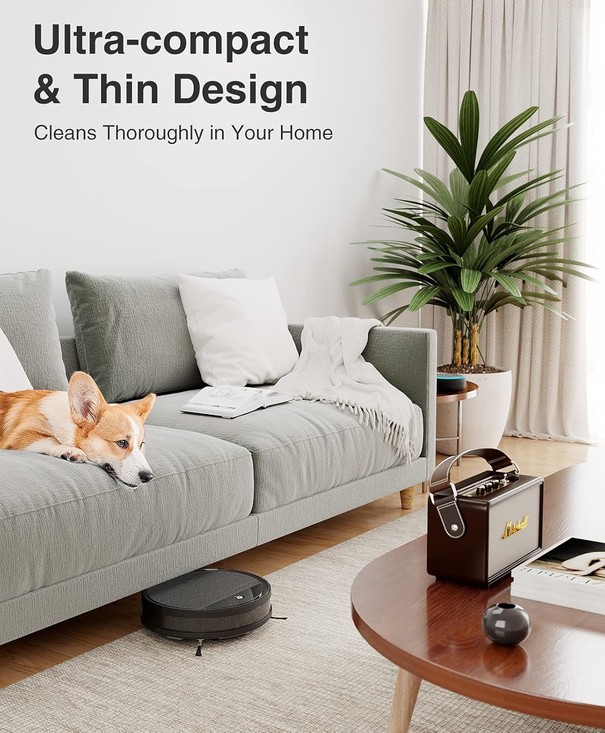 2NICE Robot Vacuum Cleaner Good for Pet Hair, Alexa/WiFi/Remote, Automatic Robotic Vacuum Cleaner 1800Pa Tangle-Free Suction, Auto Self-Charging Vacuum Robot for Carpet Hard Floor -