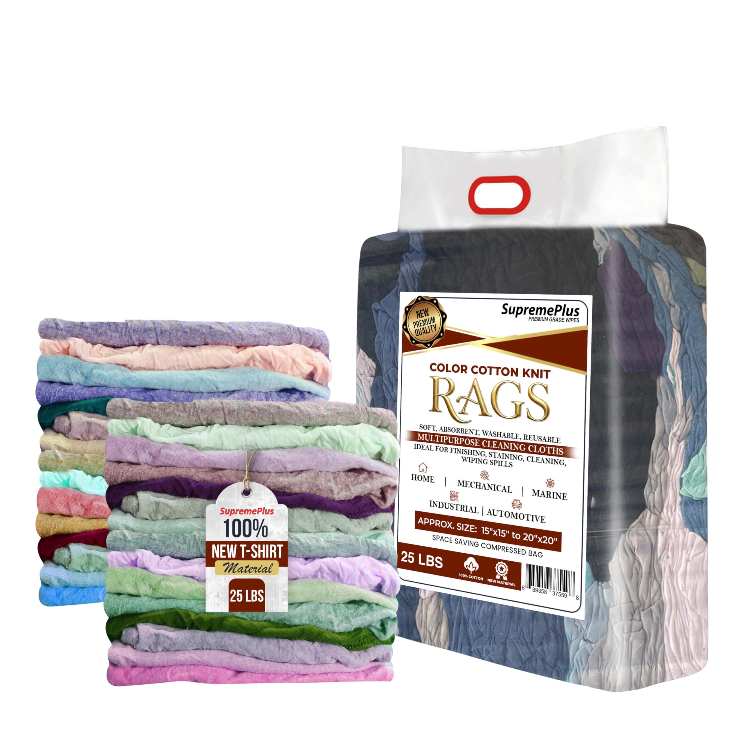Trapos tejidos de color premium - Compra trapo de limpieza a granel en bolsa, paño 100% algodón de baja pelusa para automóviles, mecánicos, garaje, pintura, utilidad, pulido y acabado