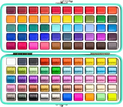 ARTISTRO Watercolor Paint Set with Palette & Brush Pens - 100 Colors