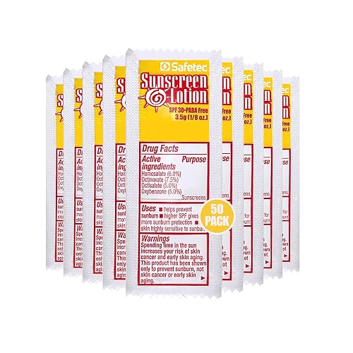 Sunscreen Lotion, SPF30 Protection and PABA Free, Individual Sunscreen Packets