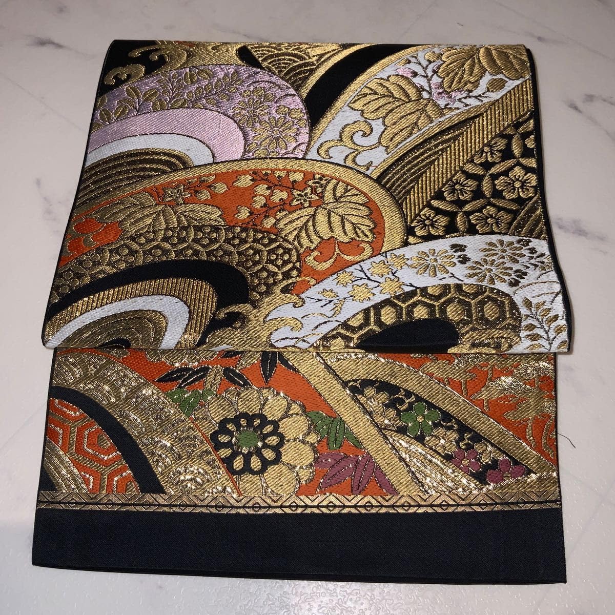 袋帯 京袋帯 正絹 大正ロマン 成人式 七五三 お宮参り 振袖 金糸銀糸  