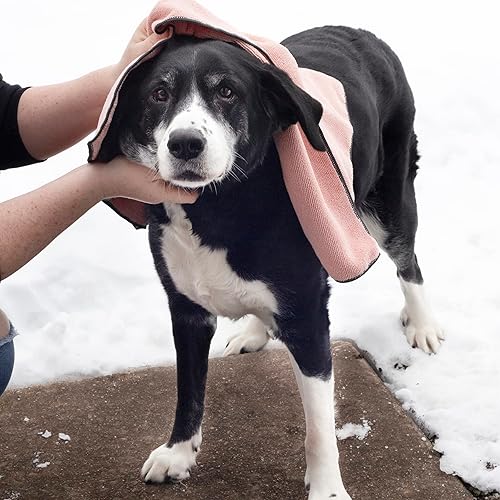 Miniatura 5 de Ritz Toalla de microfibra bordada de alta calidad para mascotas (paquete de 3), 18 x 28 pulgadas, altamente absorbente, de secado rápido, de larga