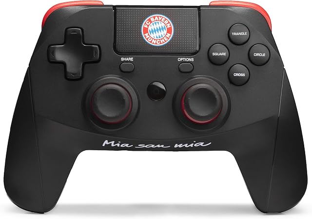snakebyte FCB Wireless Pro Controller (PS4) - Officially licensed FC Bayern Munich Bluetooth Gamepad PlayStation 4 / PS4 Pro/Computer, PC/Analog Dual Joystick/Touchpad / 3.5mm jack plug