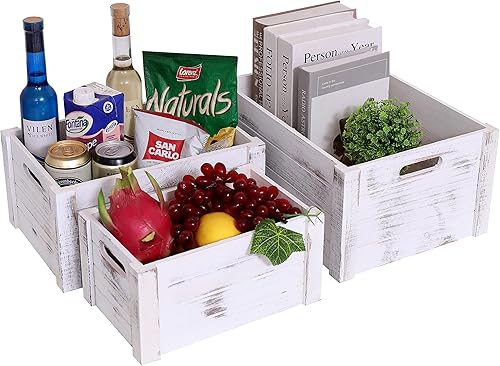 Miniatura 12 de Caja de madera negra antigua para almacenamiento, cajas decorativas rústicas, juego de 3 cajas de almacenamiento de madera extra grandes para Negro