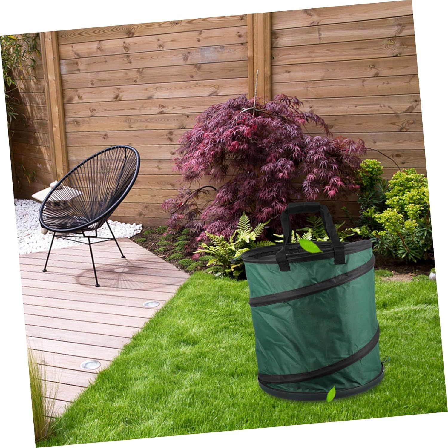 Portable Foldable Garden Leaf Bag with Hard Bottom Waste Collector for Lawn Cleanup Multipurpose Trash Container for Leaves and Debris Lightweight and Easy to Carry for Patio and