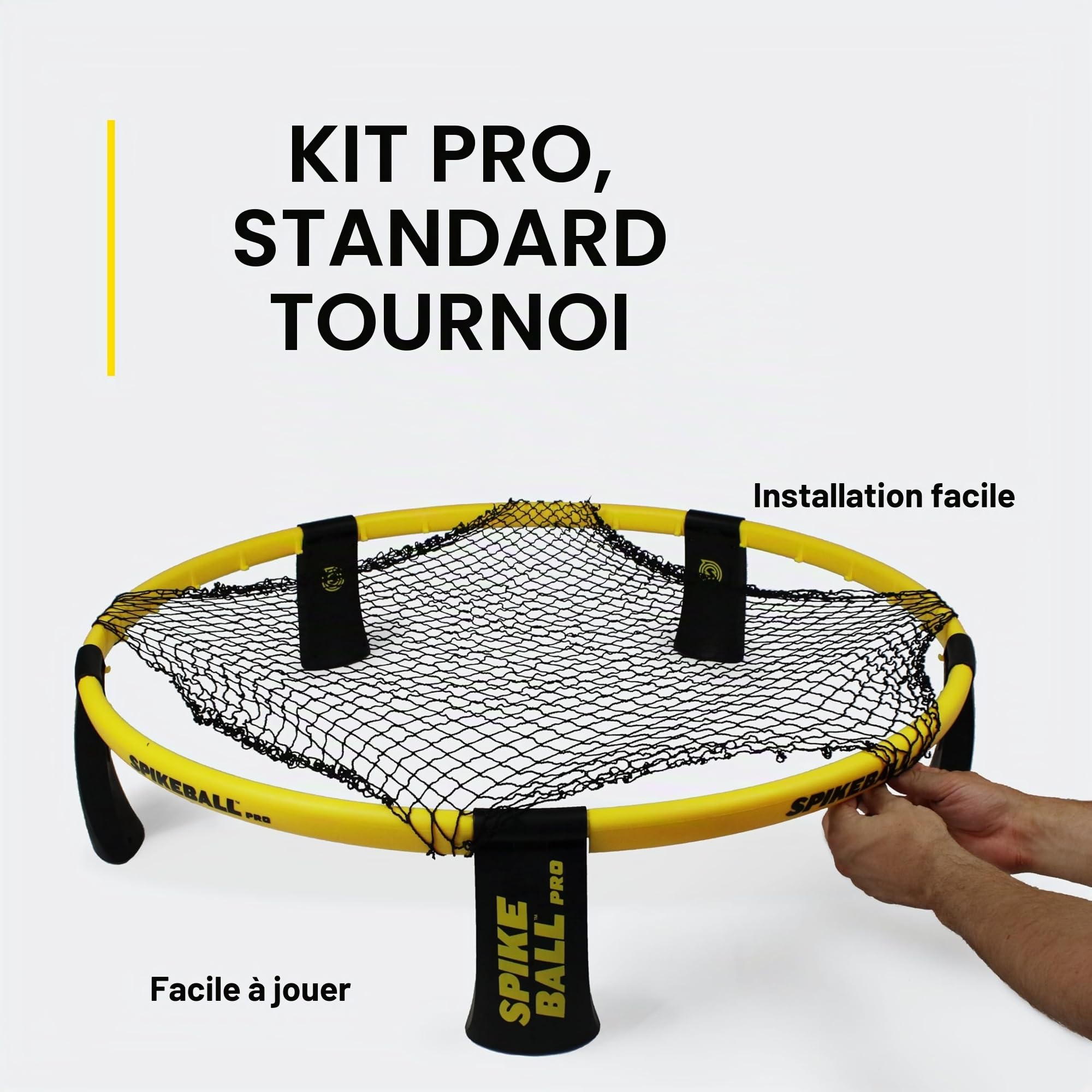 Spikeball Kit Pro (Tournament Edition) – Comprend un filet de jeu plus solide, de nouvelles balles conçues pour ajouter de la rotation, une jauge de pompe à ballon portable, un sac à dos – Vu sur