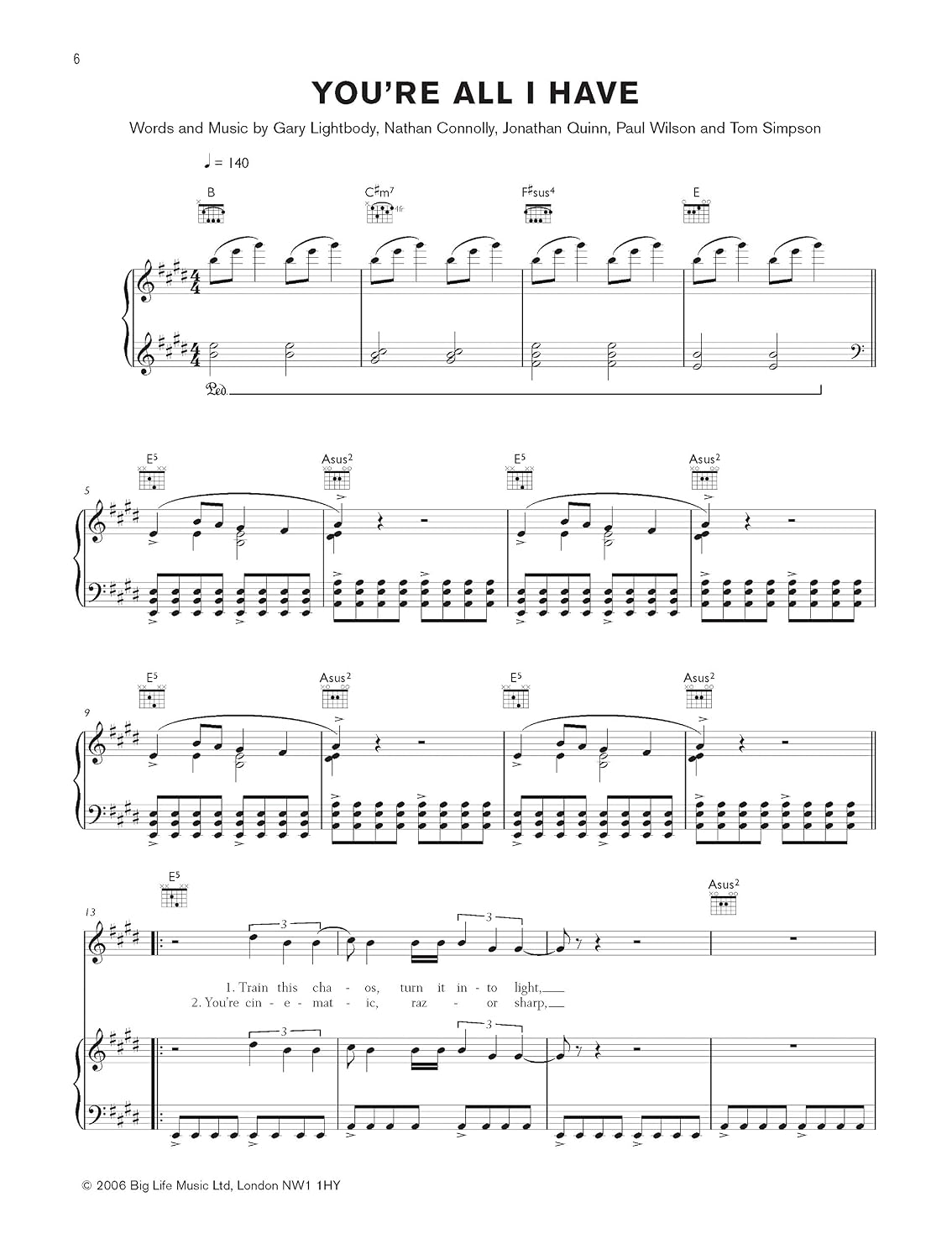 Snow Patrol -- Eyes Open: Piano/Vocal/Guitar (Faber Edition)